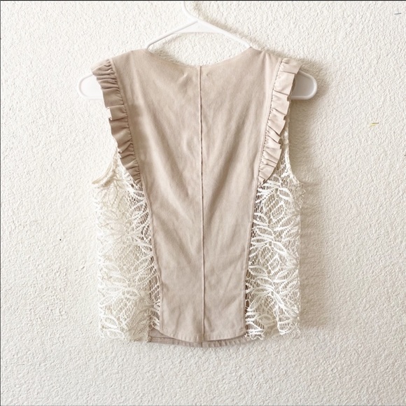 Anthropologie Hippie Vegan Suede Crochet Tank Top - Picture 3 of 5